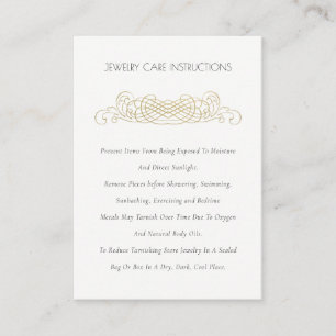 Tarjeta De Visita Elegante Mínimo Ornate Gold Divider Cuidado Joyer