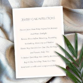 Tarjeta De Visita Elegante minimo simple cuidado de joyas blancas de