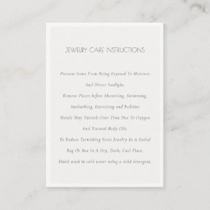 Tarjeta De Visita Elegante minimo simple marfil blanco cuidado de jo