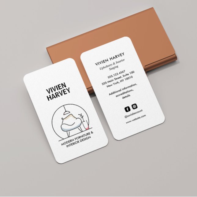 Tarjeta De Visita Elegante Mobiliario y Decoración Mínima En Casa (Subido por el creador)