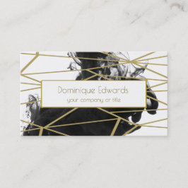 Tarjeta De Visita Elegante Moda acuarela Black Gold Profesional