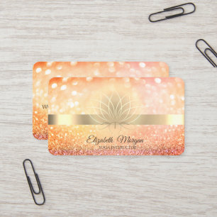 Tarjeta De Visita Elegante Moda Bokeh Lotus Instructor de Yoga