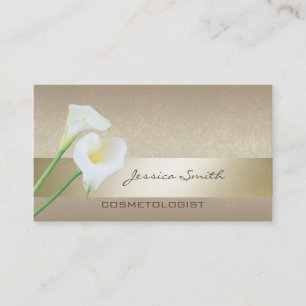 Tarjeta De Visita Elegante moda de lujo dorado calla lily