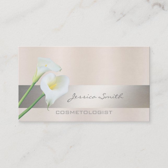 Tarjeta De Visita Elegante moda de lujo romántico calla lily (Anverso)