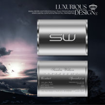 Elegante Moda de Monograma 3D y Plata Brillante