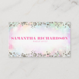 Tarjeta De Visita Elegante Moda de plata iricoiris holográfica iridi