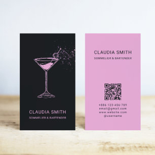 Tarjeta De Visita Elegante Moda de sumiller de sexo femenino