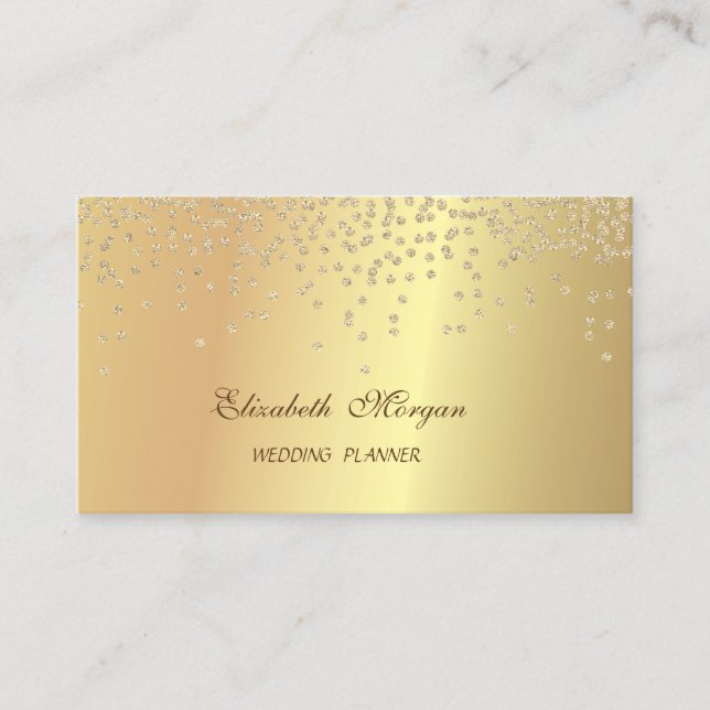Tarjeta De Visita Elegante Moda elegante Faux Gold - Diamantes brill (Anverso)