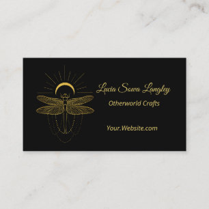 Tarjeta De Visita Elegante moda elegante negro y dorado