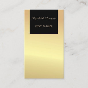 Tarjeta De Visita Elegante Moda Glamorosa Moderna, Faux Gold, Negro