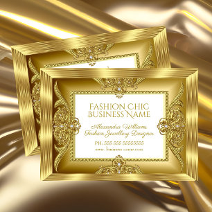 Tarjeta De Visita Elegante Moda Jewelry Designer Gold Gems