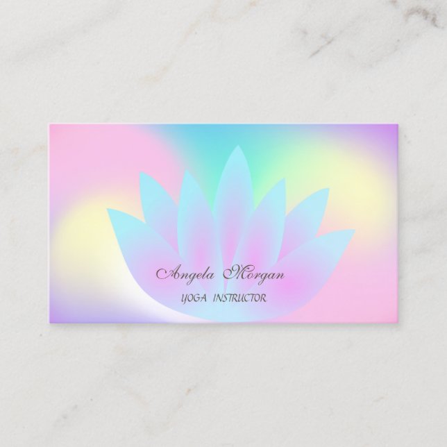 Tarjeta De Visita Elegante Moda Lotus Flower Holographic (Anverso)