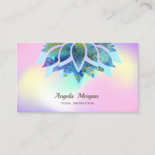 Tarjeta De Visita Elegante Moda Lotus Flower Holographic
