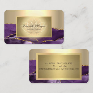 Tarjeta De Visita Elegante Moda Lotus Professional,Mármol violeta do