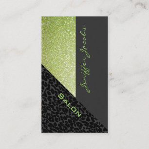 Tarjeta De Visita Elegante moda lujoso purpurinoso leopardo contempo