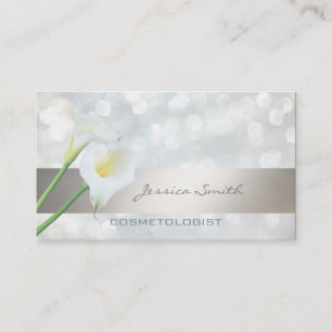 Tarjeta De Visita Elegante moda lux luminoso bokeh calla lily