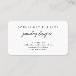 Tarjeta De Visita Elegante Moda Minimalista Diseñador de joyas hecha