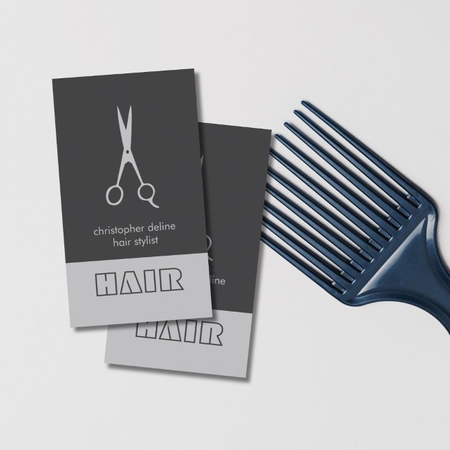 Tarjeta De Visita Elegante Moda moderna de cabello gris plateado (Subido por el creador)