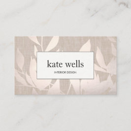 Tarjeta De Visita Elegante Moda plateado cálido deja al diseñador de