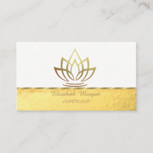 Tarjeta De Visita Elegante Moda profesional,Faux Gold Lotus