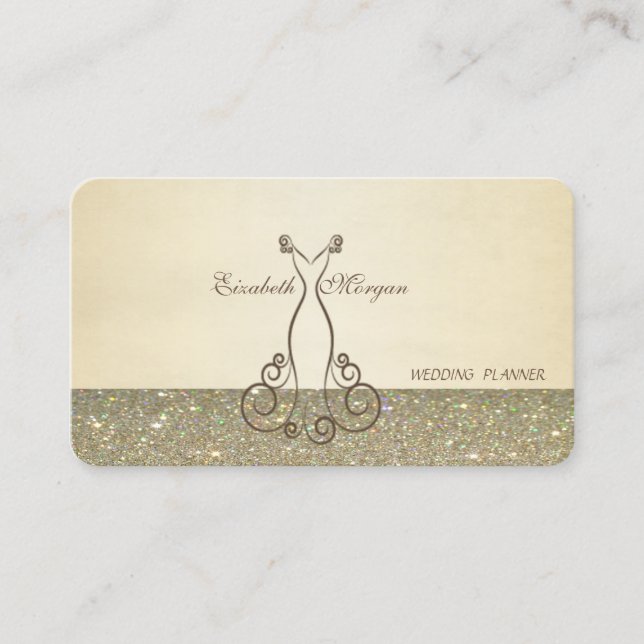 Tarjeta De Visita Elegante Moda Profesional Lujo,Purpurinoso ,Vestid (Anverso)