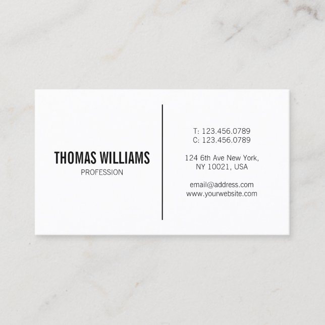 Tarjeta De Visita Elegante Moda profesional moderna Minimalista (Anverso)