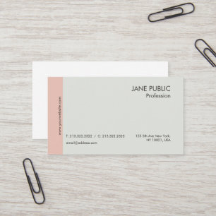 Tarjeta De Visita Elegante Moda profesional moderna y llana Beige