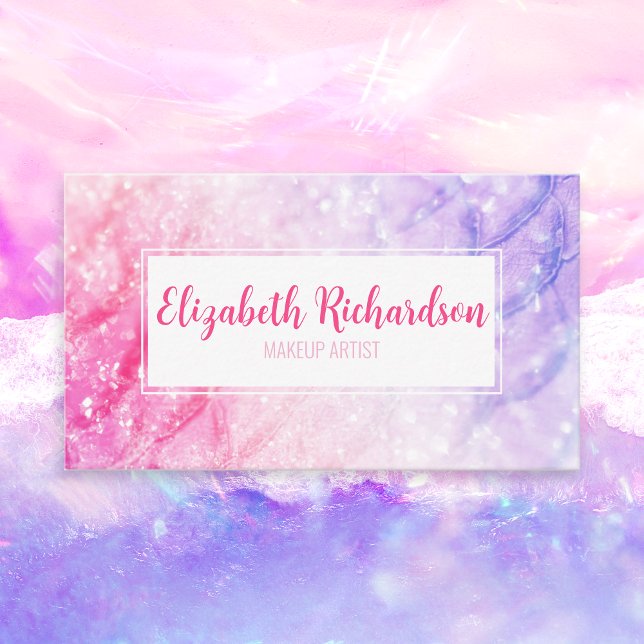 Tarjeta De Visita Elegante Moda Púrpura Rosa De Sirena Moderna Única (Subido por el creador)
