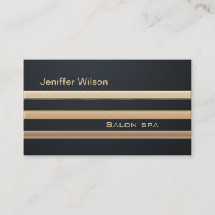 Tarjeta De Visita Elegante moda rayas contemporáneas de oro/bronce