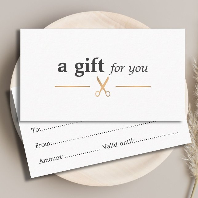 Tarjeta De Visita Elegante Moda simple Faux Gold White Hair Stylist (Subido por el creador)