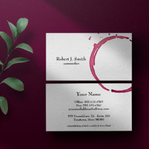 Tarjeta De Visita Elegante moda tintura de vino tinto Sommelier