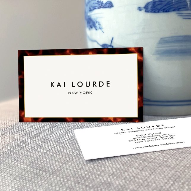 Tarjeta De Visita Elegante Moda Tortoiseshell Designer Business Card (Subido por el creador)