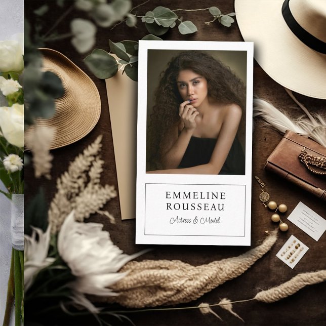 Tarjeta De Visita Elegante modelo de actriz foto profesional (Subido por el creador)
