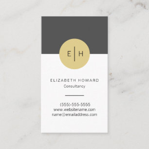 Tarjeta de visita elegante moderna del monograma