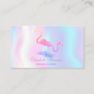 Tarjeta De Visita Elegante Moderna Divertida Femenina, Flamencos, Ho