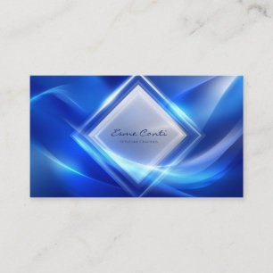 Tarjeta De Visita Elegante Moderno Abstracto Geométrico Luminoso Azu