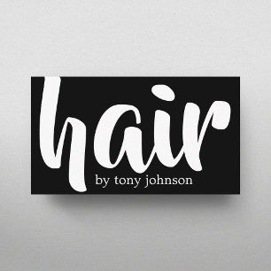 Tarjeta De Visita Elegante Moderno Audaz Estilista de Cabello Blanco