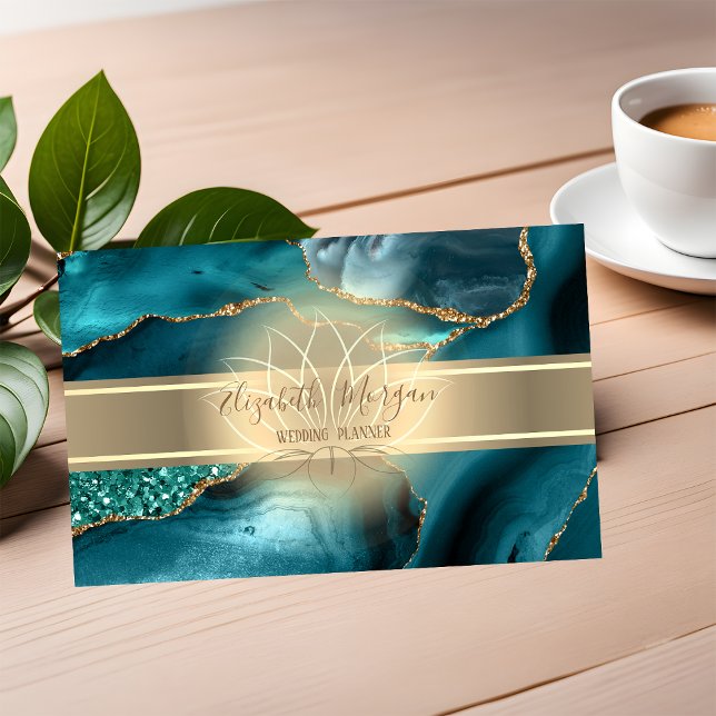 Tarjeta De Visita Elegante Moderno, Banda de oro, verde de esmeralda (Subido por el creador)