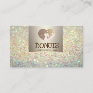 Tarjeta De Visita Elegante Moderno, Bokeh, Donas, Panadería