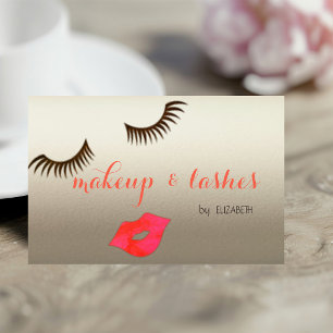 Tarjeta De Visita Elegante Moderno Brillante Estiloso ,Labios,Pestañ