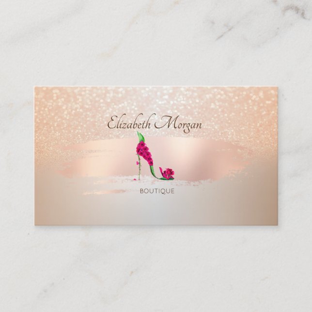 Tarjeta De Visita Elegante Moderno, Broche De Cepillo, Talones Altos (Anverso)