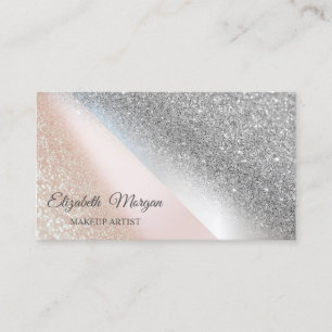 Tarjeta De Visita Elegante Moderno Chic Brillo Ombre, Artista de Maq