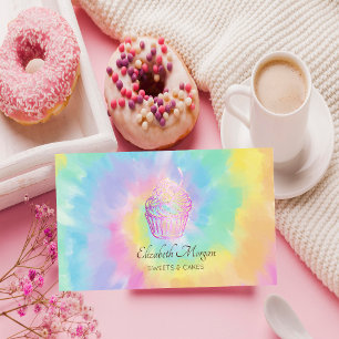 Tarjeta De Visita Elegante Moderno, Chic Tinte de Cupcake de Oro Ros