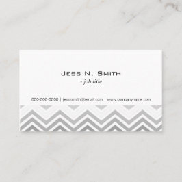Tarjeta De Visita Elegante, moderno, clásico, chevron gris y blanco