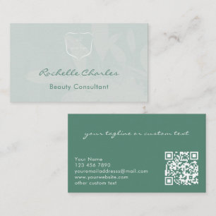 Tarjeta De Visita Elegante Moderno Código QR del Logotipo de Eucalip