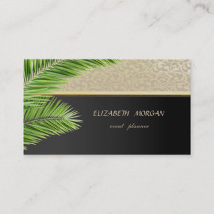 Tarjeta De Visita Elegante Moderno Con Estilo, Hojas de Palma