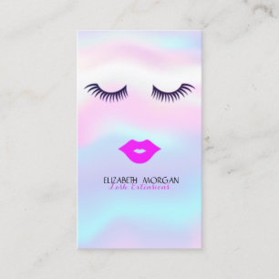 Tarjeta De Visita Elegante Moderno con Estilo, Labios, Pestañas Holo