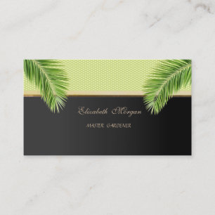 Tarjeta De Visita Elegante Moderno con Estilo, Lunares, Hojas de Pa