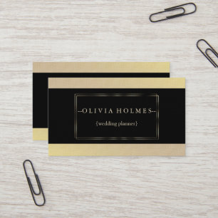Tarjeta De Visita Elegante Moderno con Lámina de Oro Metal Profesion