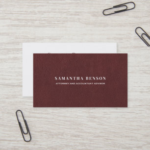 Tarjeta De Visita Elegante Moderno Cuero Marrón Aspecto Profesional